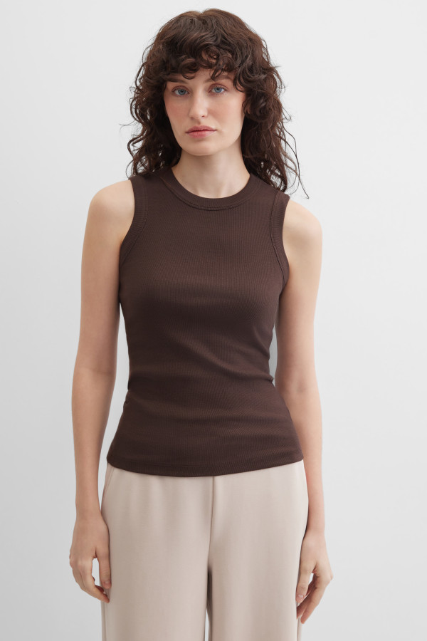 Топ-майка базовый в рубчик