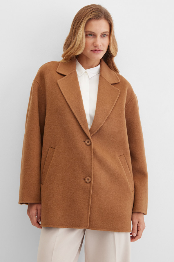 Пальто укороченное из шерсти