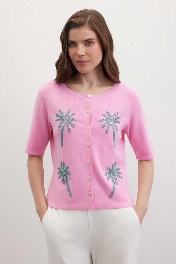 Кардиган с вышивкой бисером