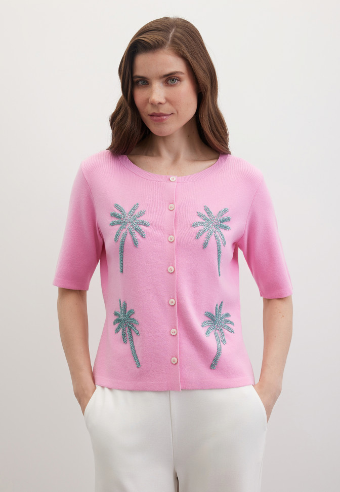 Кардиган с вышивкой бисером