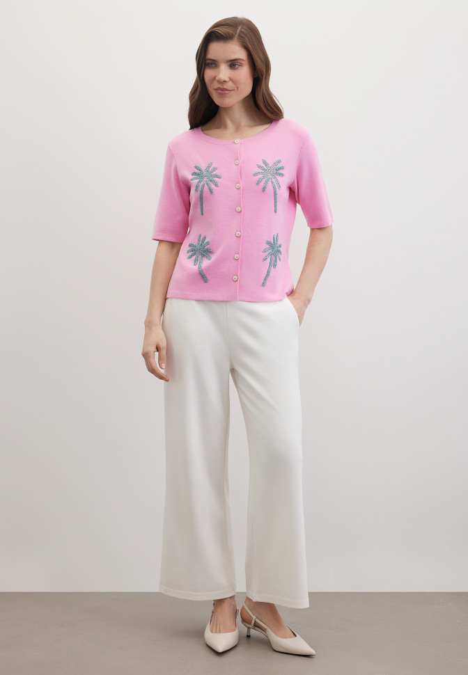 Кардиган с вышивкой бисером