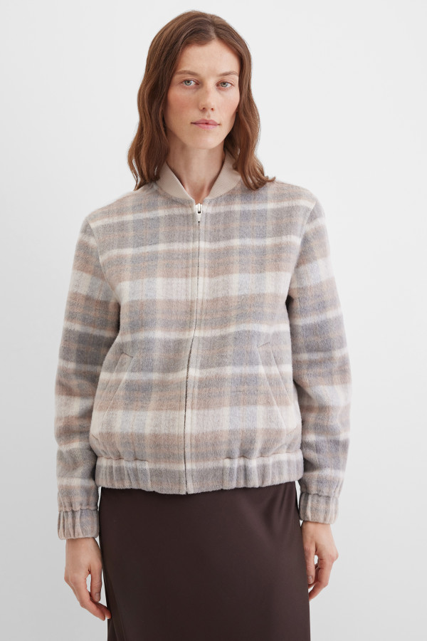 Бомбер с принтом "клетка"