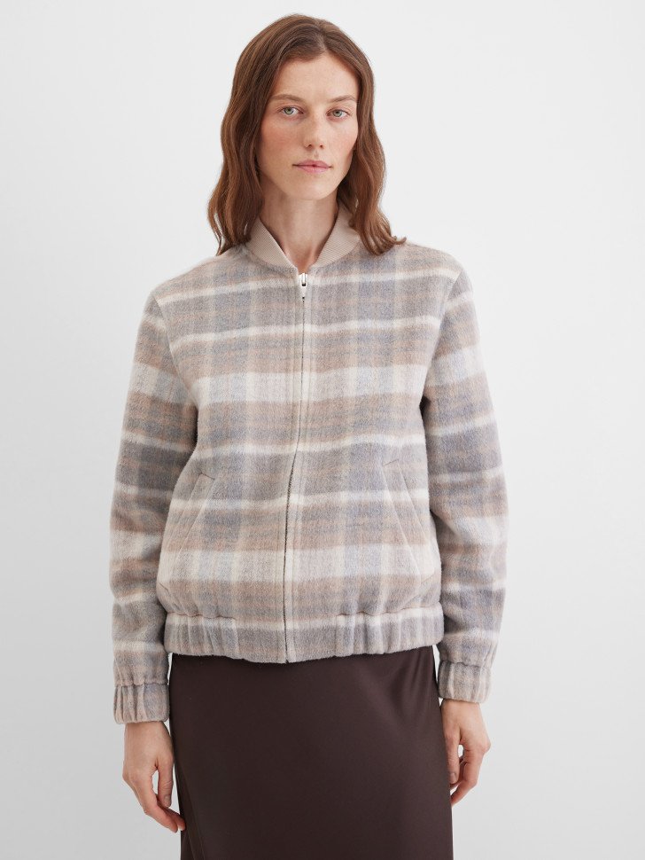 Бомбер с принтом "клетка"