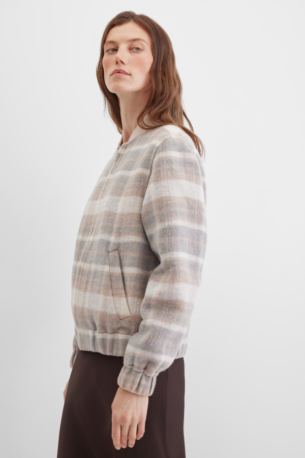 Бомбер с принтом "клетка"