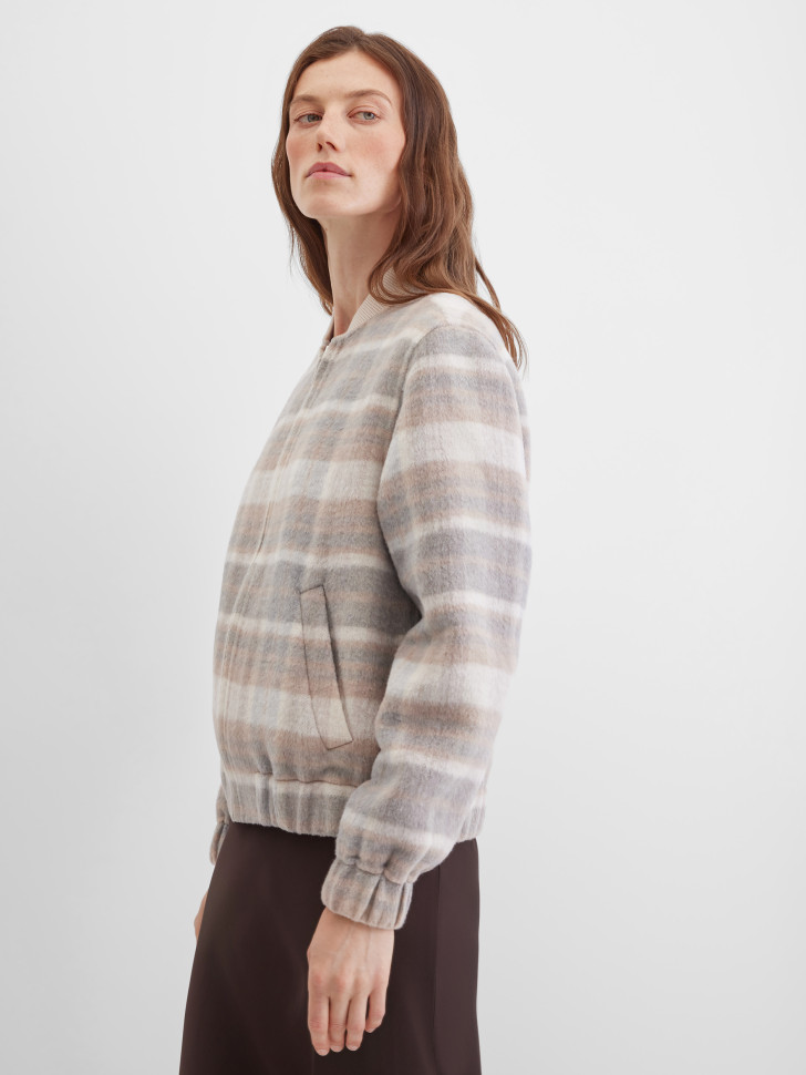 Бомбер с принтом "клетка"