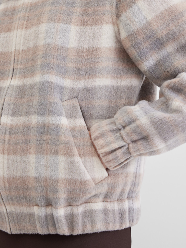 Бомбер с принтом "клетка"