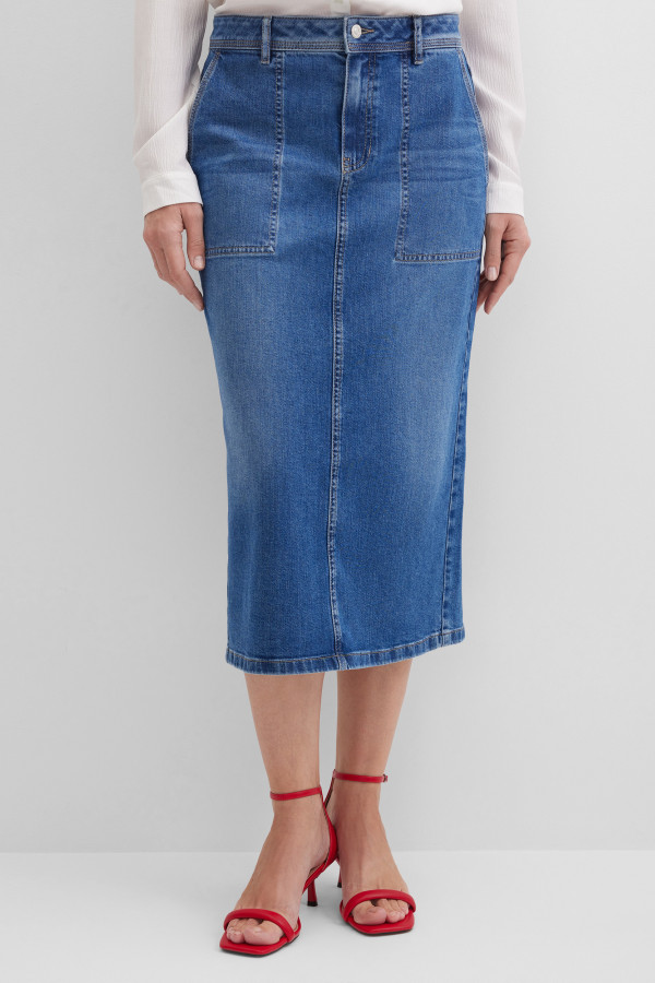 Юбка джинсовая миди прямая