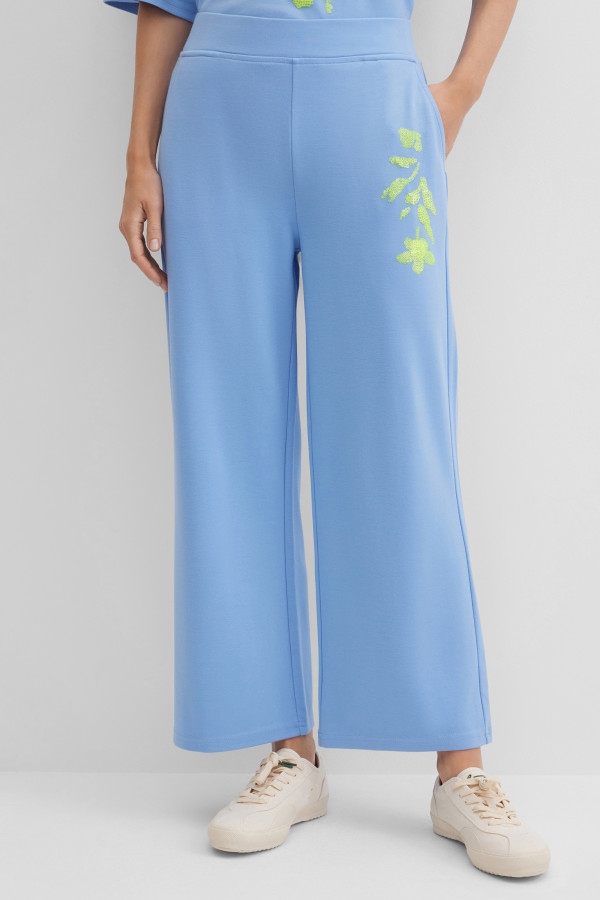 Брюки кюлоты трикотажные с пайетками