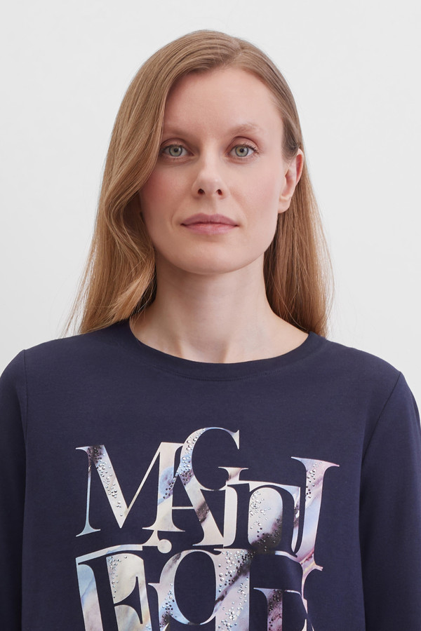 Лонгслив с принтом на кулиске