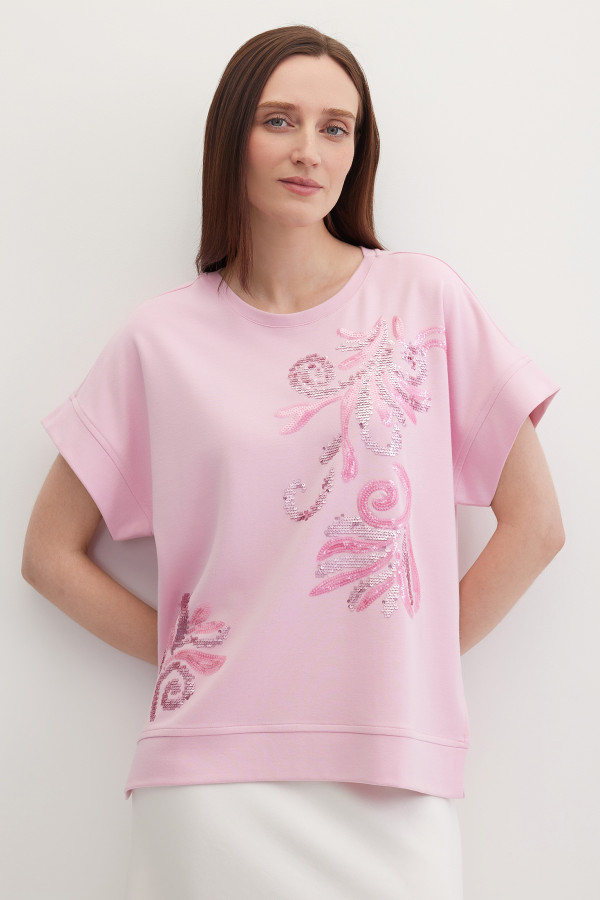 Свитшот-футболка с пайетками
