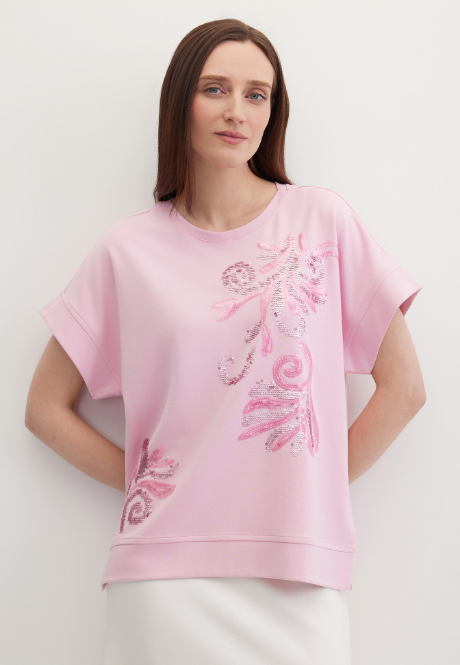 Свитшот-футболка с пайетками