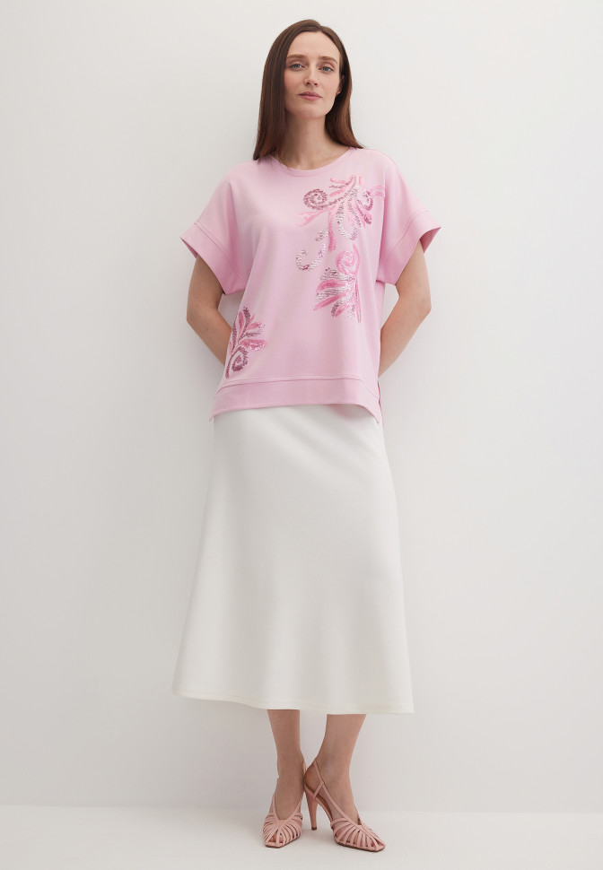 Свитшот-футболка с пайетками