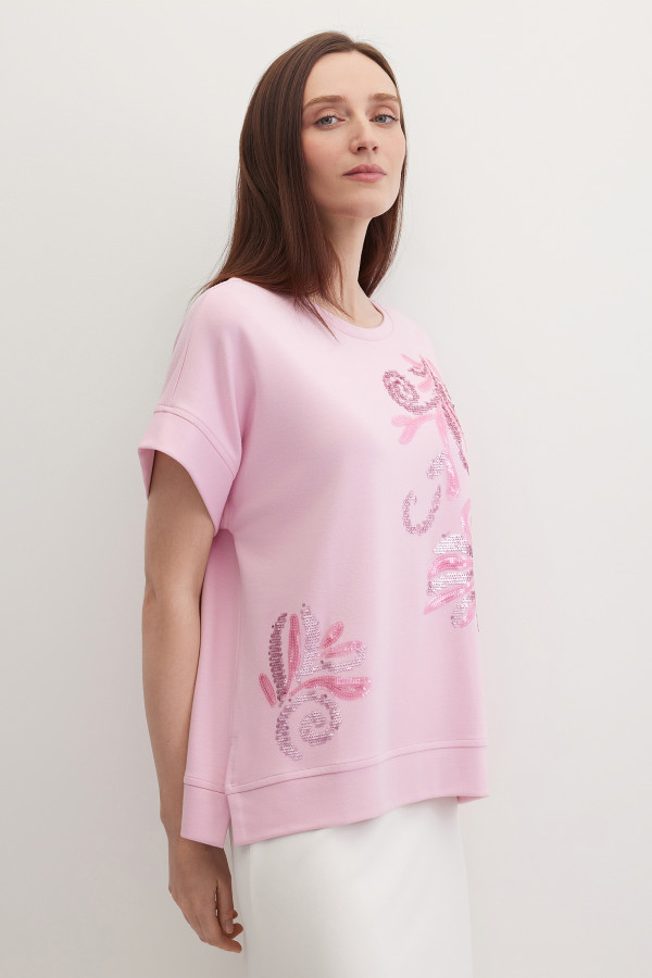 Свитшот-футболка с пайетками