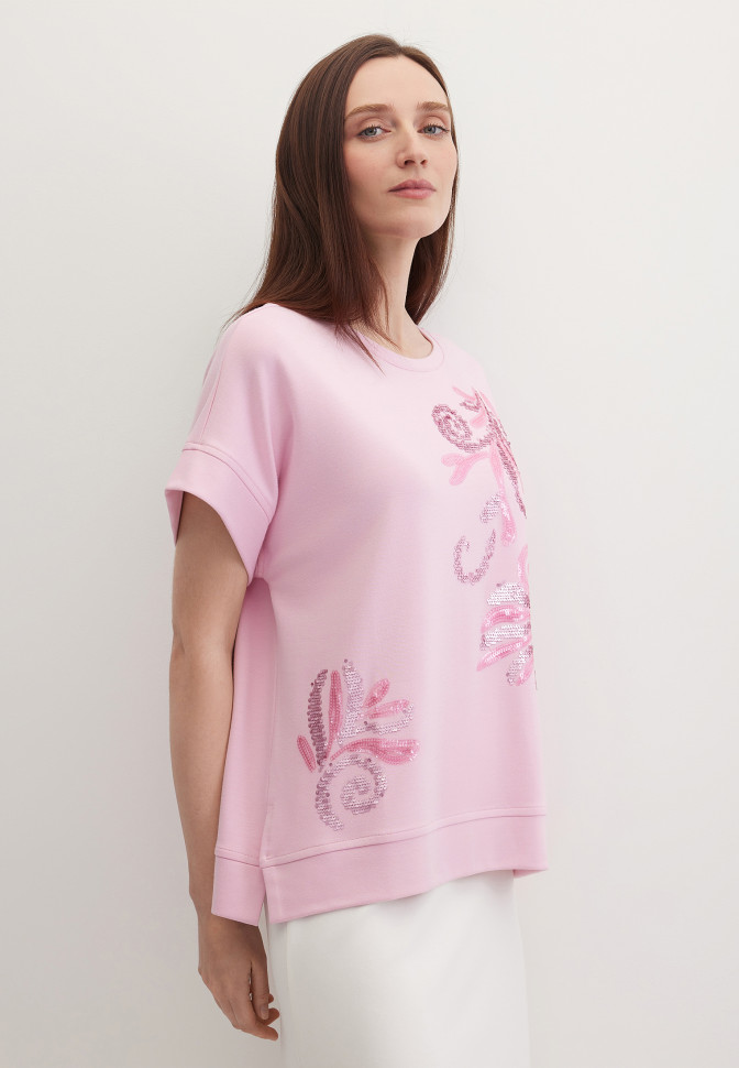 Свитшот-футболка с пайетками