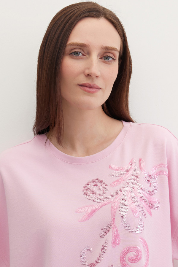 Свитшот-футболка с пайетками