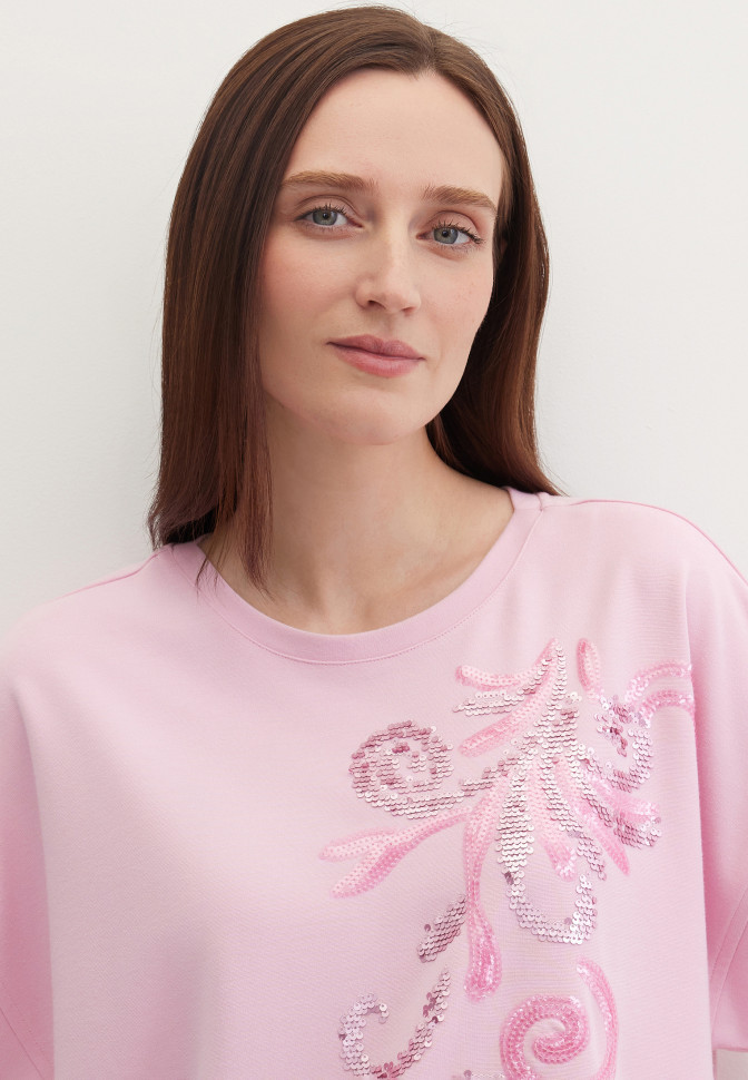 Свитшот-футболка с пайетками