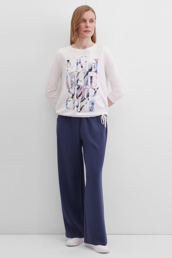 Лонгслив с принтом на кулиске