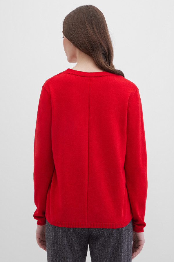 Пуловер с V-образным вырезом и длинными рукавами