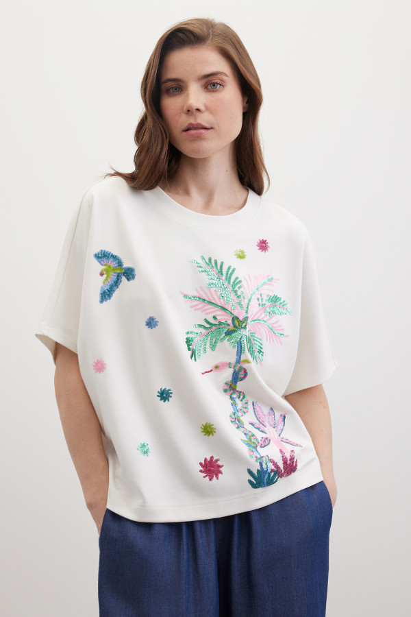 Свитшот-футболка с пайетками