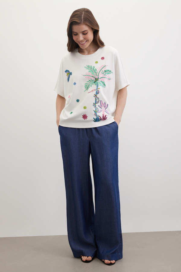 Свитшот-футболка с пайетками