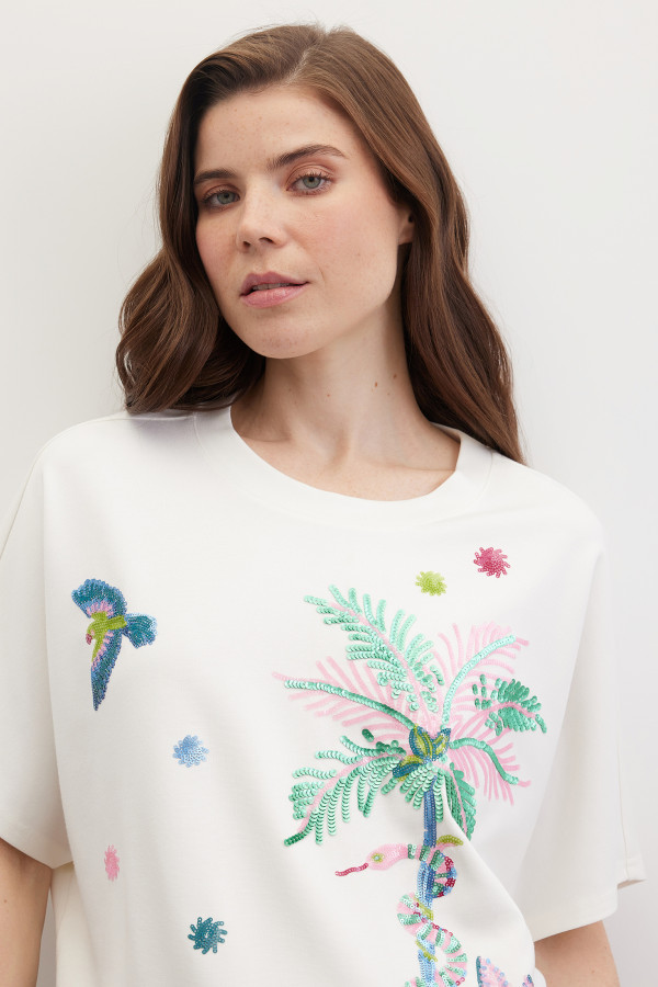 Свитшот-футболка с пайетками