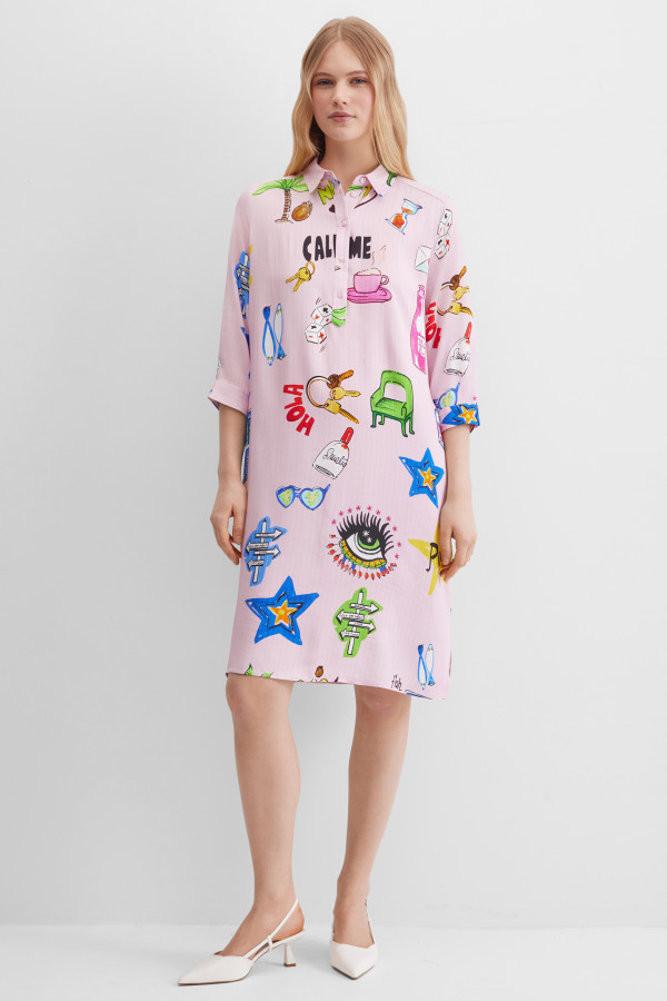 Платье-рубашка миди