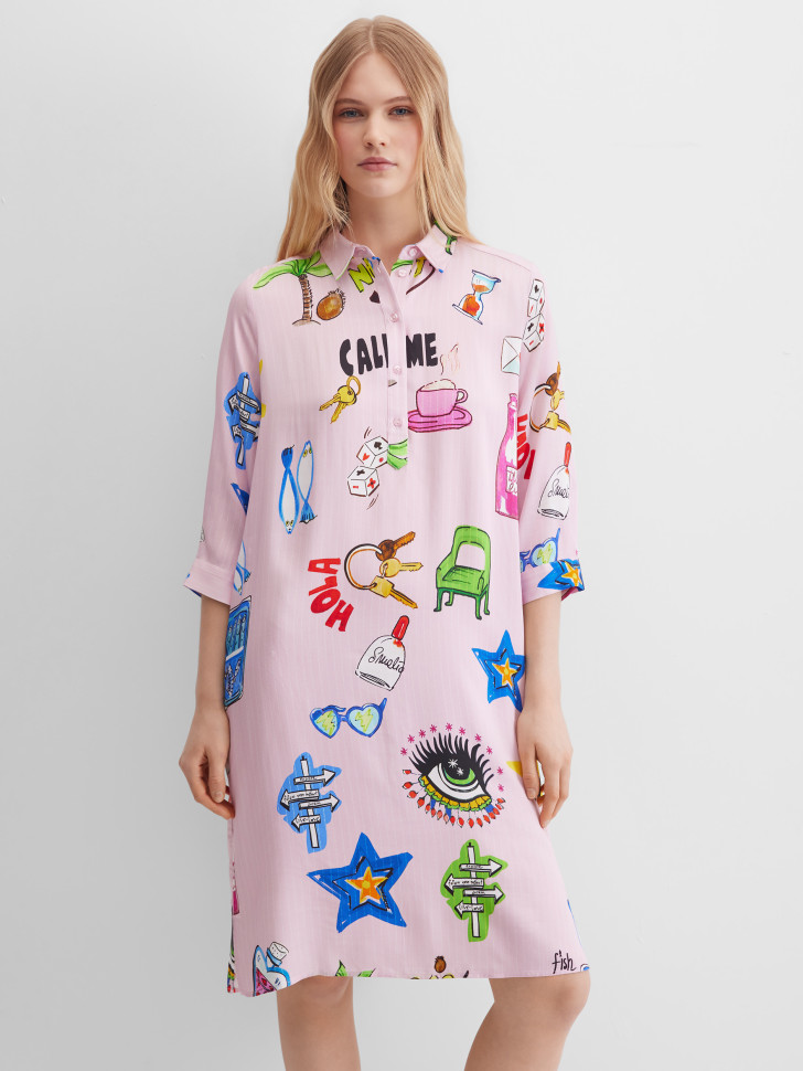 Платье-рубашка миди