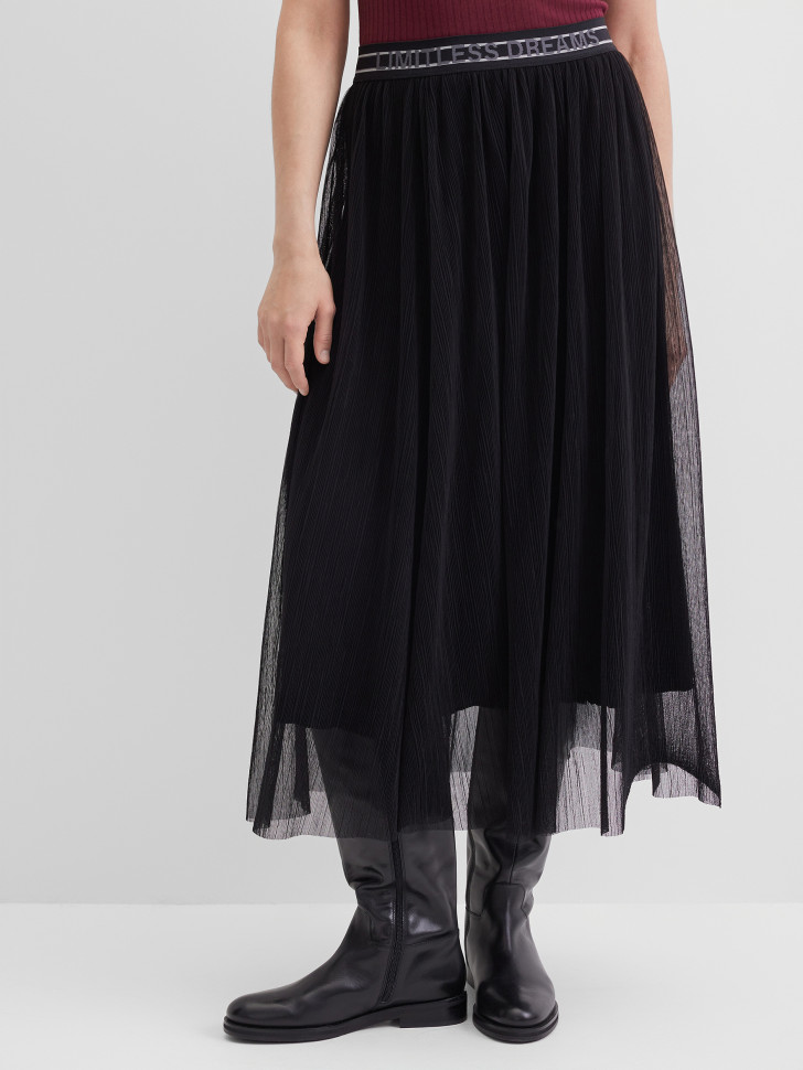 Юбка миди из сетчатой ткани