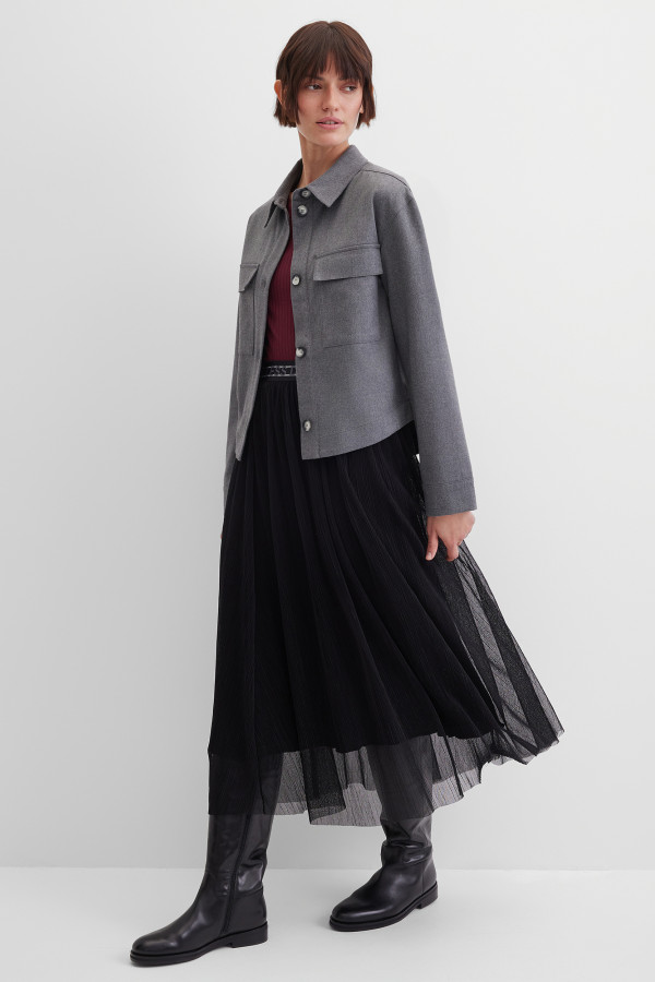 Юбка миди из сетчатой ткани