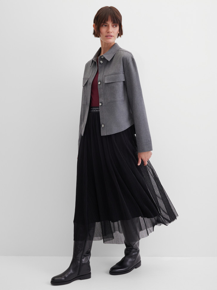 Юбка миди из сетчатой ткани