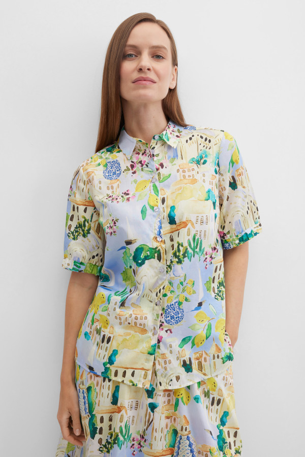 Рубашка с принтом из хлопка