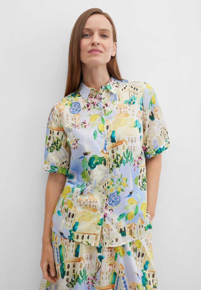 Рубашка с принтом из хлопка