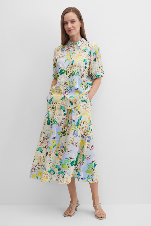 Рубашка с принтом из хлопка