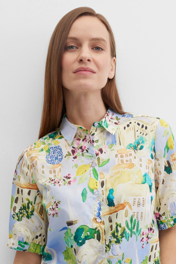 Рубашка с принтом из хлопка