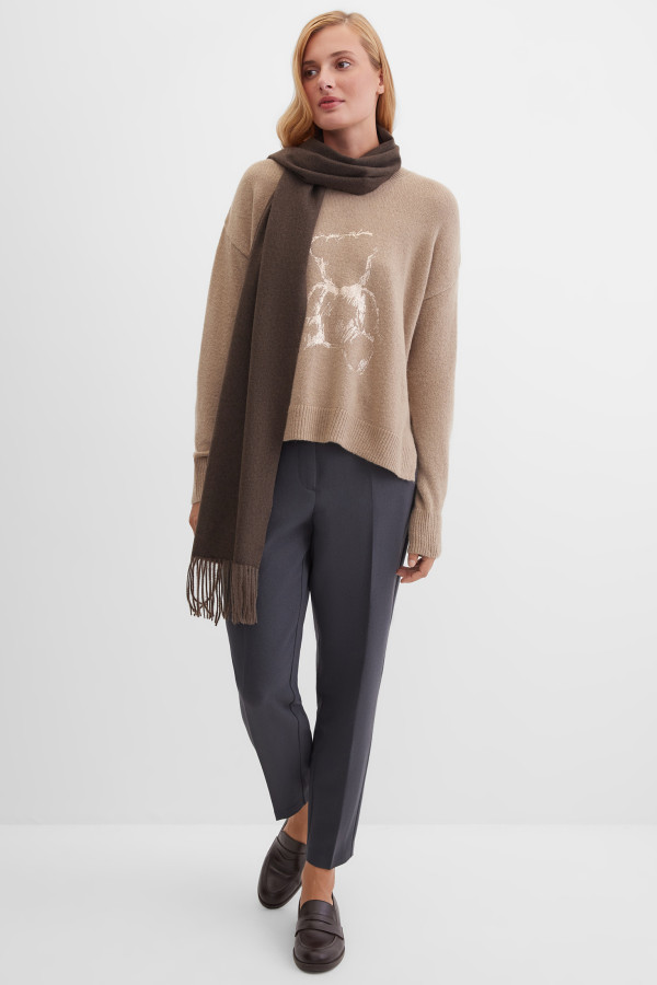 Шарф из шерсти с вискозой
