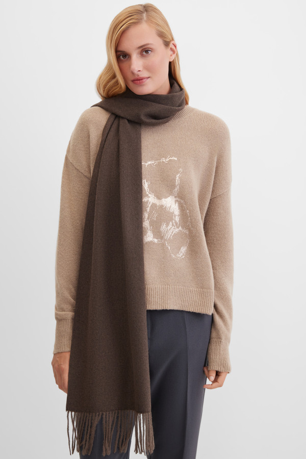 Шарф из шерсти с вискозой