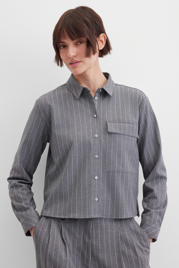 Рубашка укороченная в полоску