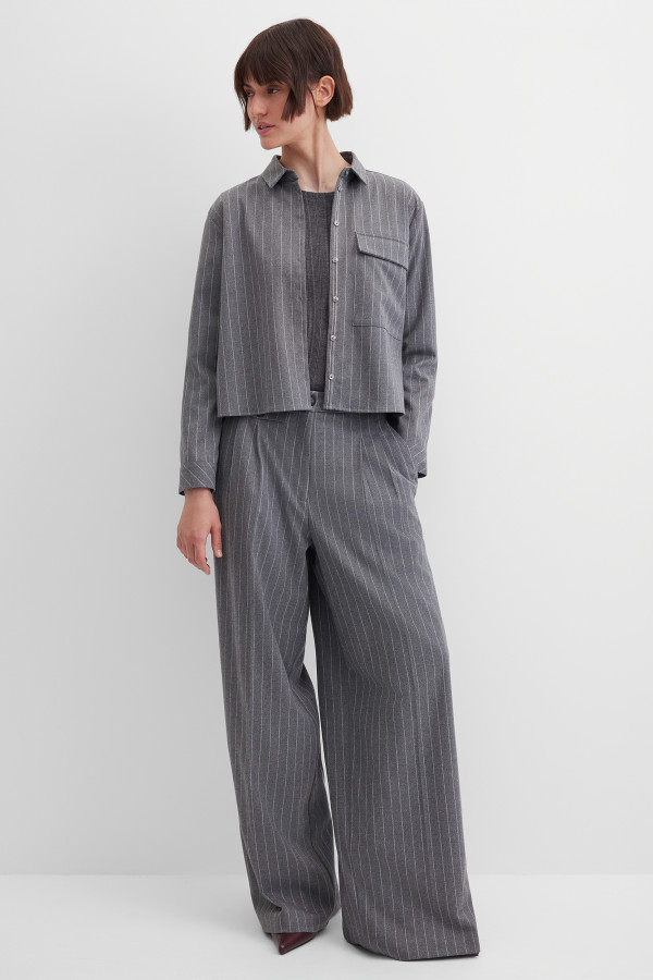 Рубашка укороченная в полоску