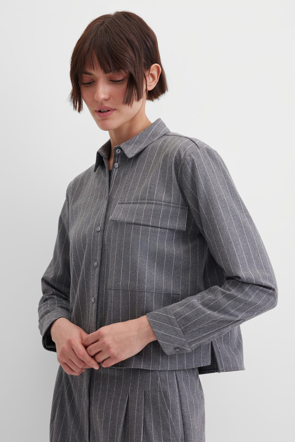 Рубашка укороченная в полоску