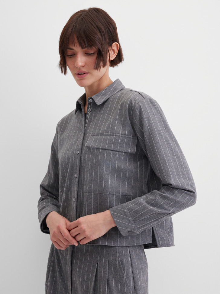 Рубашка укороченная в полоску