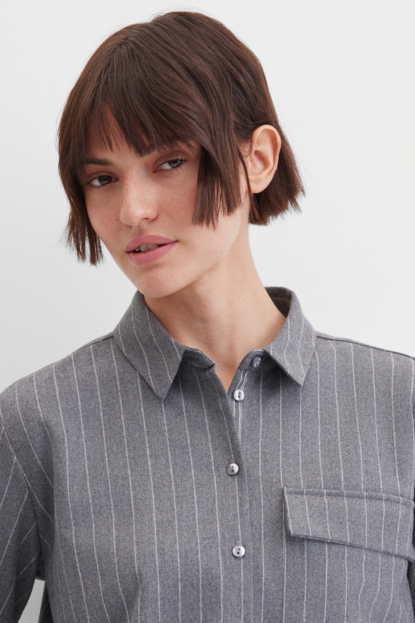 Рубашка укороченная в полоску