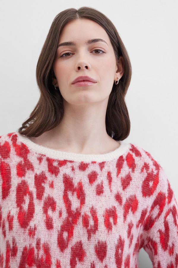 Джемпер с леопардовым принтом