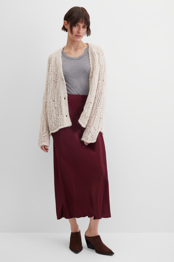 Юбка макси атласная