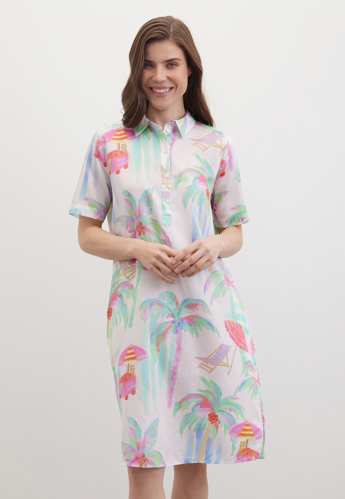 Платье-рубашка с коротким рукавом с принтом