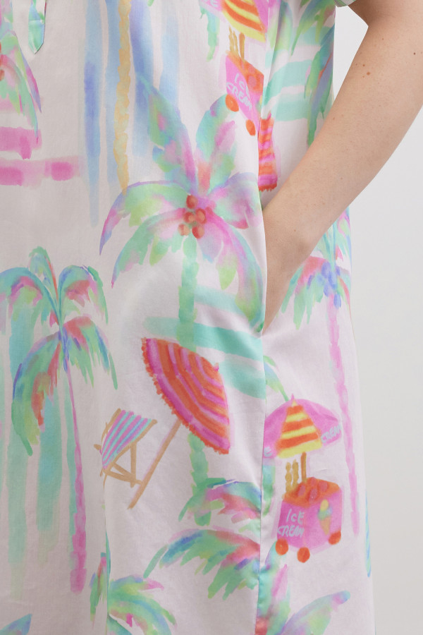 Платье-рубашка с коротким рукавом с принтом