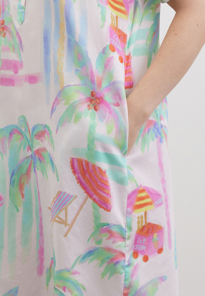 Платье-рубашка с коротким рукавом с принтом