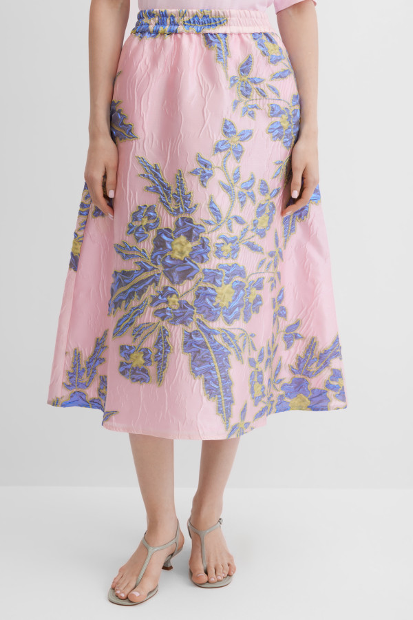 Юбка с рельефным цветочным рисунком