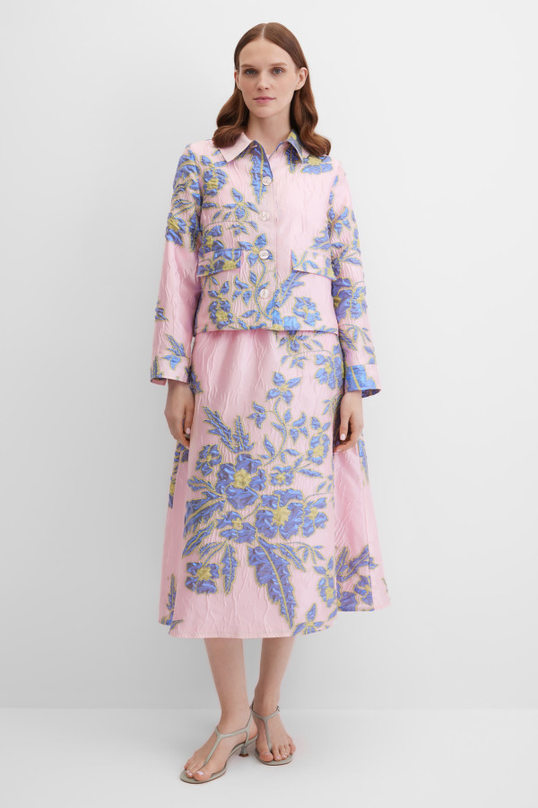 Жакет с рельефным цветочным рисунком