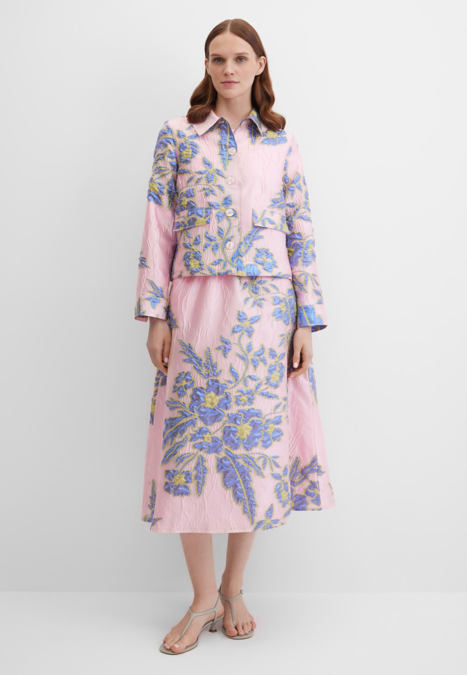 Жакет с рельефным цветочным рисунком