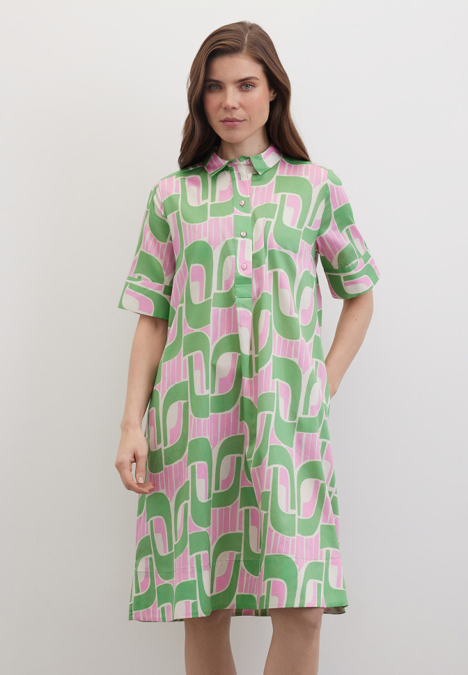 Платье-рубашка с коротким рукавом с принтом